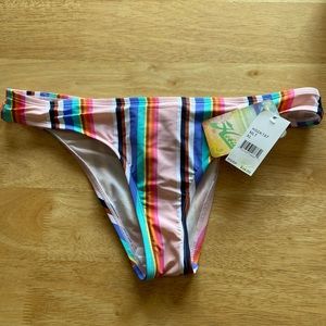 Multicolored Striped Bikini Bottoms